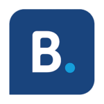 Square blue icon containing a white letter B